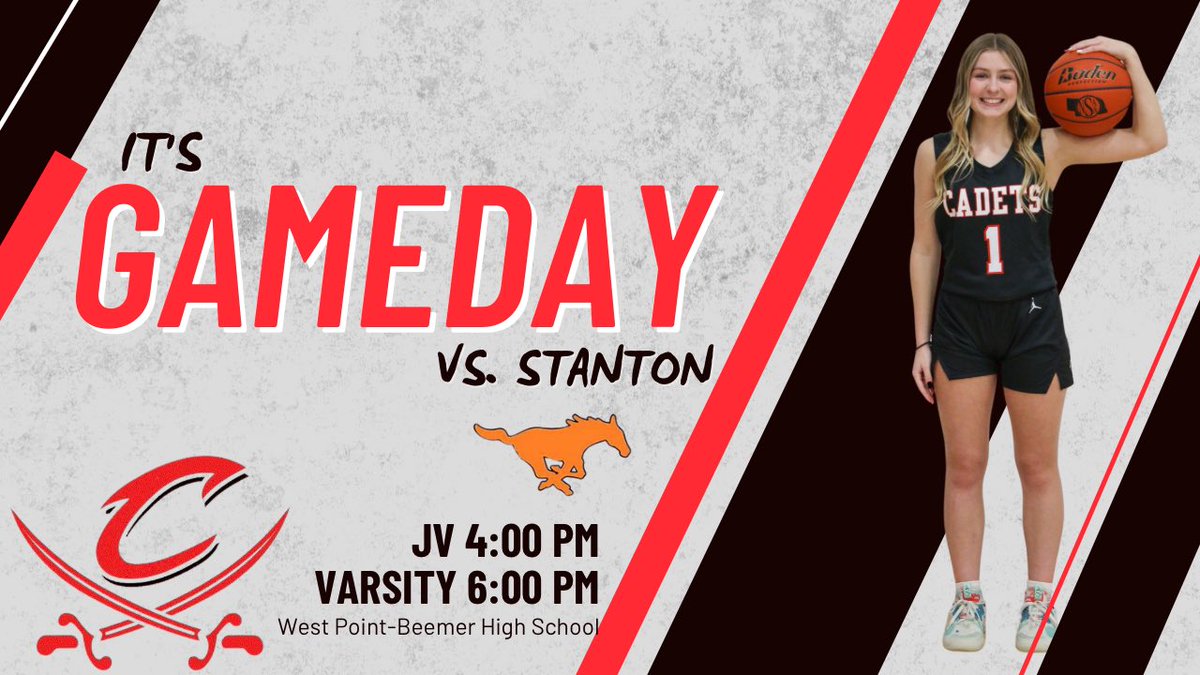 IT'S GAMEDAY!

🏀: Cadets vs. Stanton Mustangs
🕰: JV 4:30/Varsity 6:00 PM
📍: West Point-Beemer High School
📺: youtube.com/@wpcadets4401/…

Looking forward to another great opportunity!