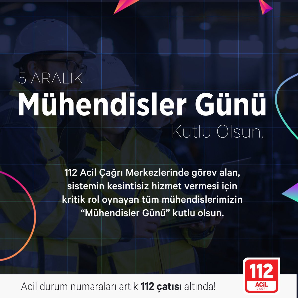 112 Acil Çağrı Merkezleri (@112teknumara) on Twitter photo 112 Acil Çağrı Merkezlerinde görev alan, sistemin kesintisiz hizmet vermesi için kritik rol oynayan tüm mühendislerimizin “Mühendisler Günü” kutlu olsun.
<a href="/TC_icisleri/">T.C. İçişleri Bakanlığı</a> <a href="/illeridaresi/">İller İdaresi Genel Müdürlüğü</a> 112 Acil Çağrı Merkezlerinde görev alan, sistemin kesintisiz hizmet vermesi için kritik rol oynayan tüm mühendislerimizin “Mühendisler Günü” kutlu olsun.
<a href="/TC_icisleri/">T.C. İçişleri Bakanlığı</a> <a href="/illeridaresi/">İller İdaresi Genel Müdürlüğü</a>