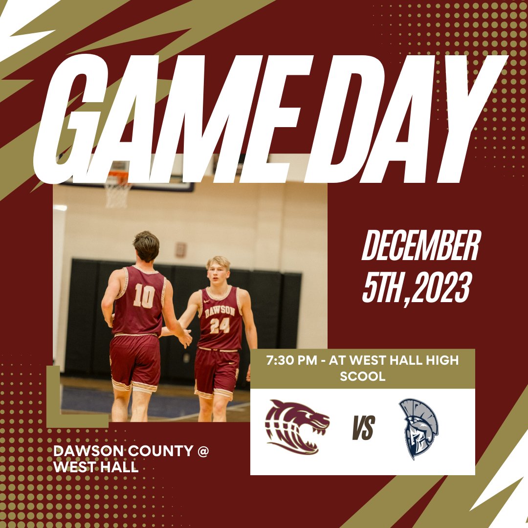 🚨GAMEDAY🚨

📅 Today
🆚 West Hall
📍 West Hall High School
⏰ Varsity Boys 7:30pm

Your Dawson County Tigers travel to West Hall High School in a region matchup against the Spartans tonight. We need our Tiger Nation community to show up in a big way tonight! #OneDawson