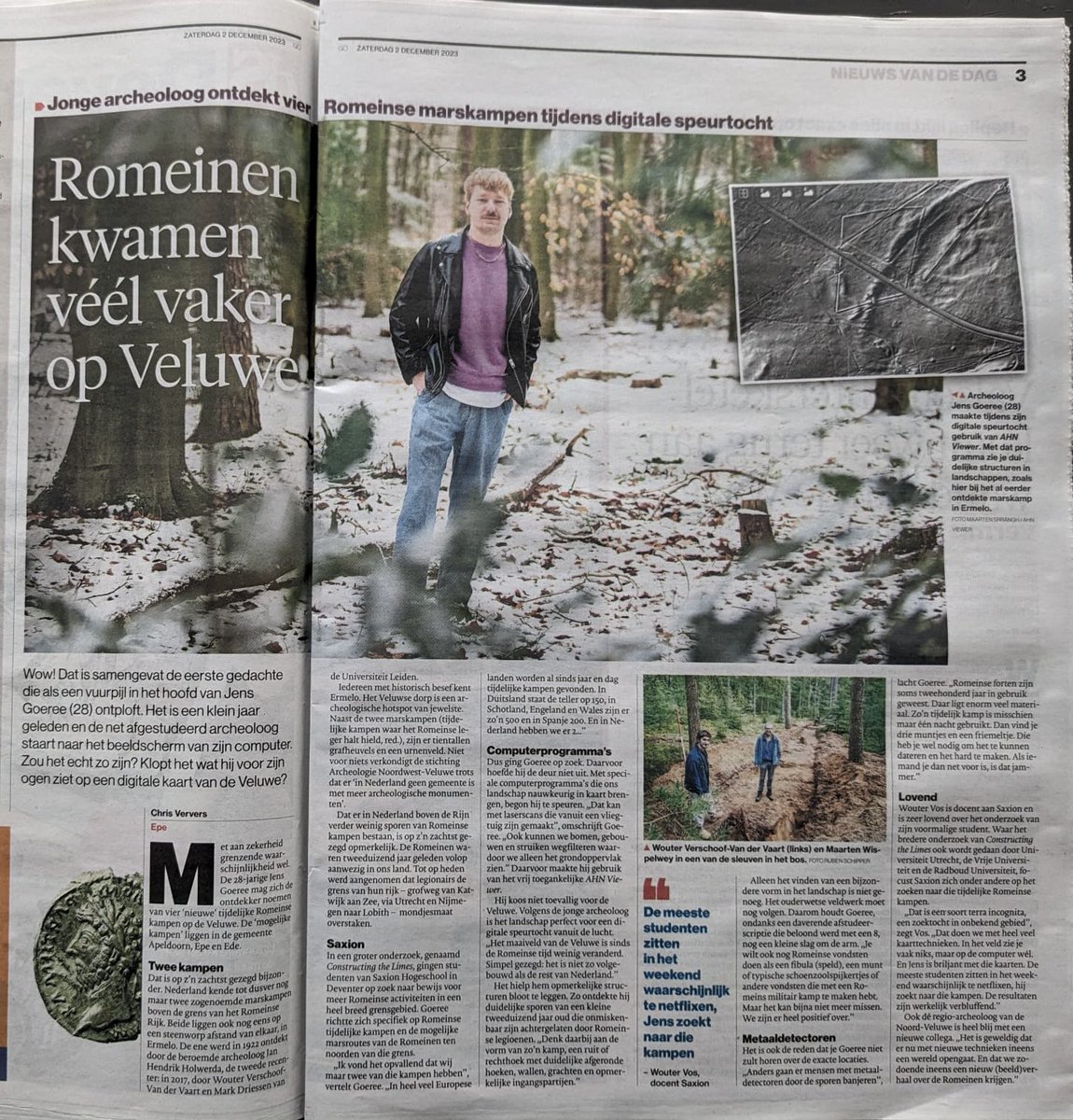 Constructing the Limes (@limes_c) on Twitter photo Mooi stuk in de <a href="/De_Stentor/">De Stentor</a> waarin Jens Goeree (<a href="/JensGr95/">JensGr</a>) vertelt over de ontdekking die hij deed van een nieuw Romeins marskamp op de Veluwe tijdens de Constructing the Limes minor op <a href="/SaxionArch/">Saxion Archeologie</a> 👏 Mooi stuk in de <a href="/De_Stentor/">De Stentor</a> waarin Jens Goeree (<a href="/JensGr95/">JensGr</a>) vertelt over de ontdekking die hij deed van een nieuw Romeins marskamp op de Veluwe tijdens de Constructing the Limes minor op <a href="/SaxionArch/">Saxion Archeologie</a> 👏