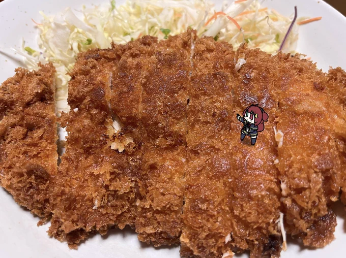 ロアちゃんボトルを押して  ロアちゃんは押して出すやつとか好き〜? ボタンだったりそういったものはどうして押したくなるのか ロアちゃんは何を押しすのが好きかな? ロアちゃんにまだ知らぬ推せるキャラとの出会いを〜  今日のご飯 チキンカツ  #ロアート