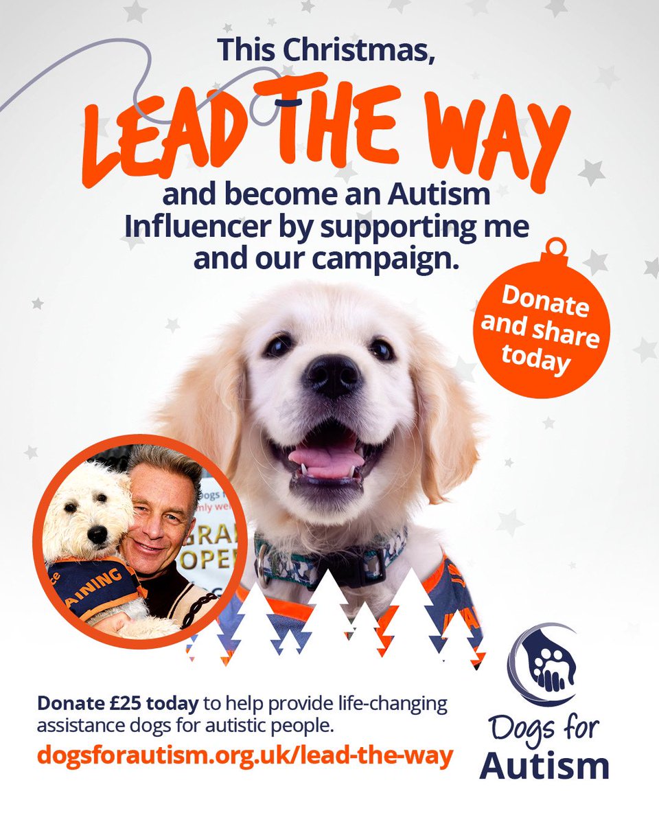 ChrisGPackham's tweet photo. We need your help ! @Dogs_Autism are launching an urgent Christmas crowdfunder to help connect more autistic people with assistance dogs . 

Donate what you can at https://t.co/PGXngB9kTP https://t.co/rI6mPmuHmP