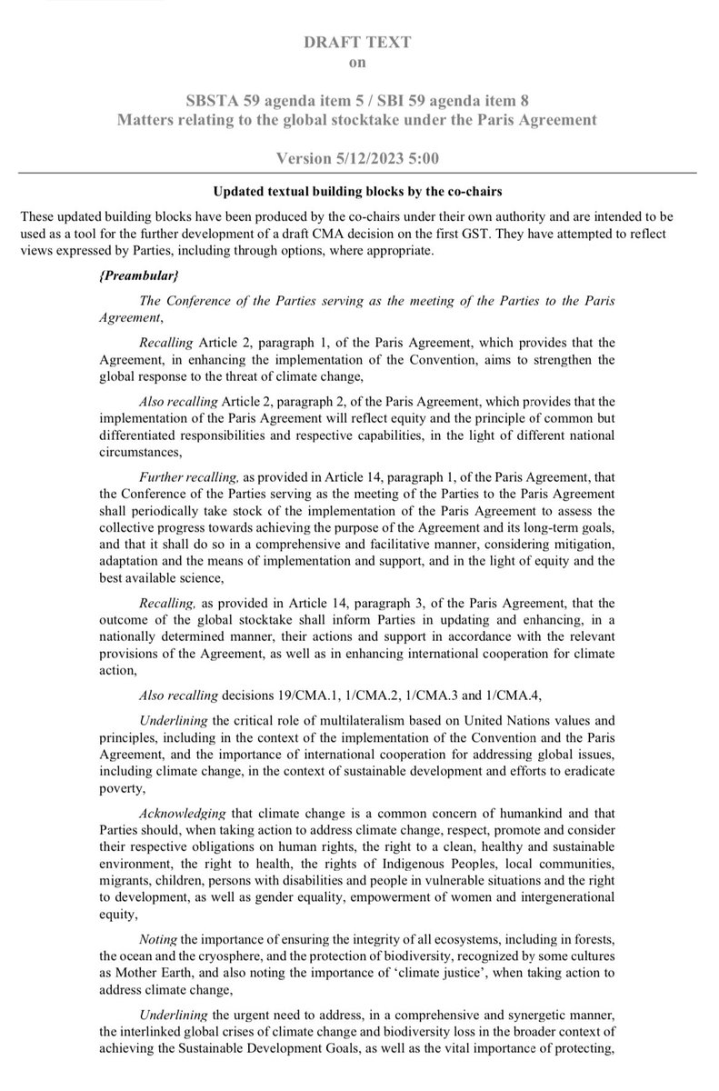 Co-chair <a href="/AlisonC_UK/">Alison campbell</a> &amp; I are pleased to present an updated textual building blocks for a draft decision on the 1st GST👇🏻

A lot of work ahead but we hope the tool will contribute to our efforts to achieve an ambitious GST outcome at #COP28

🇬🇧🤝🇸🇬
Info: unfccc.int/sites/default/…