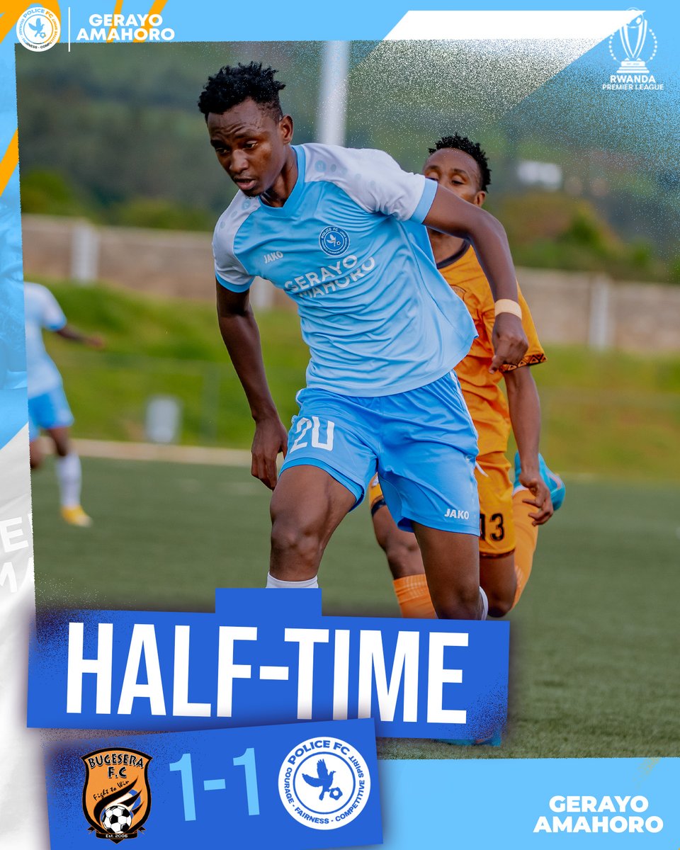 policefcrwanda's tweet photo. HALF-TIME 

BUGESERA 1⃣-1⃣ POLICE FC 

#BUGPOL https://t.co/iGNsuiOqX9