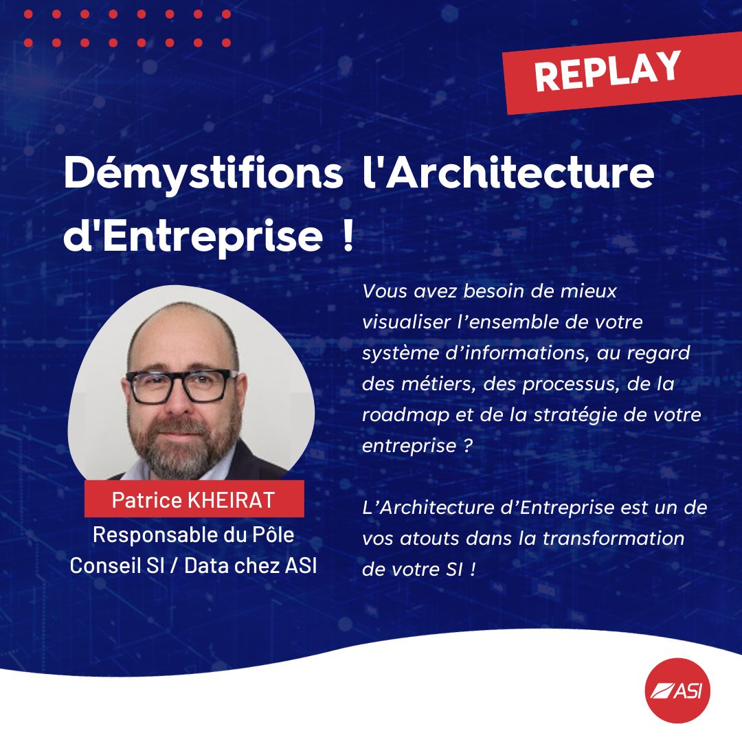 Zachman, TOGAF et Longépé : 3 frameworks de l’Architecture d’Entreprise que Patrice vous propose de découvrir dans le replay de son webinar : asi.fr/blog/webinar-d…