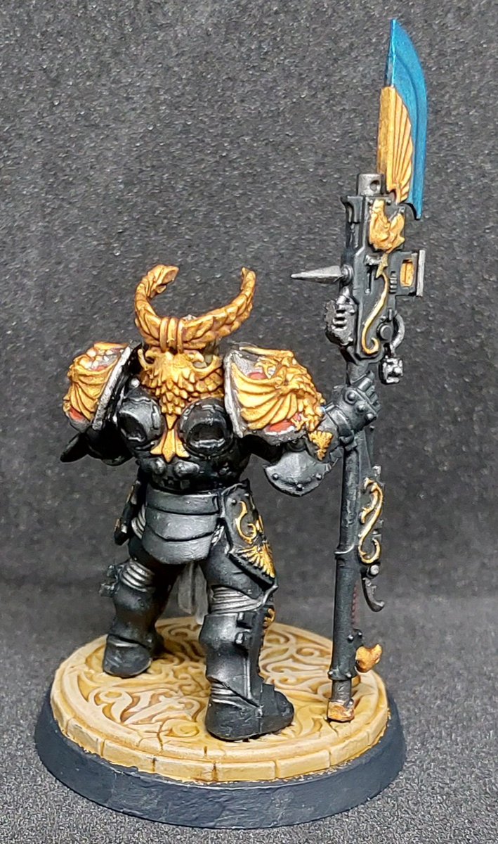 Finished painting a shield captain for the shadowkeepers custodes force.

The model is from Valerian and Aleya set.

I've been practicing yet again on skin tones and shaven beard blends, plus dry brushing stones for his base. 

Hope you guys like, Thanks
#warhammercommunity