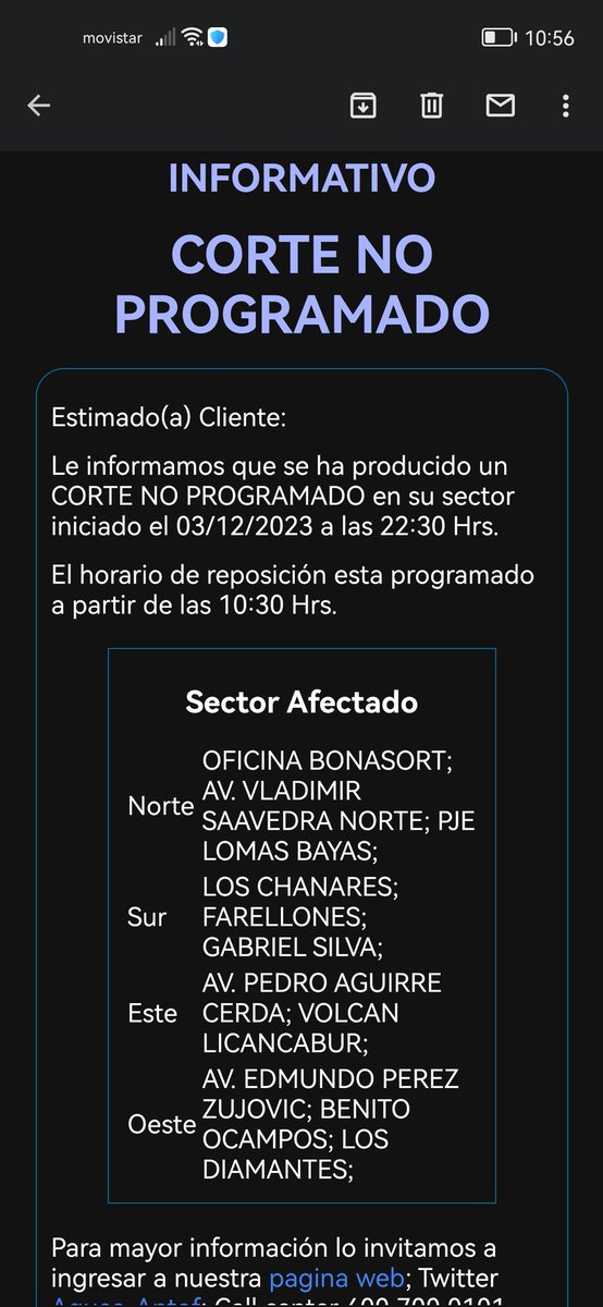 coni_crts's tweet photo. A alguien más le llego este correo recién? #Antofagasta https://t.co/Zsu7kZ18Yx
