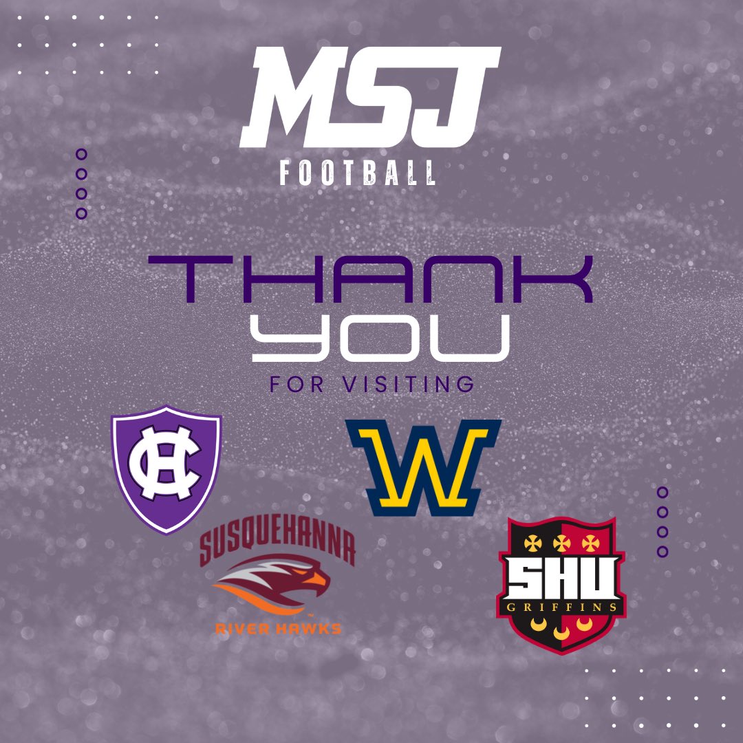 MSJ_Football's tweet photo. Thank you to the following colleges that took the time to visit the Mount and speak to our student-athletes. 

#GaelForceWins #MoJoPride #CollegiateGaels https://t.co/ZT3cqqA0T3