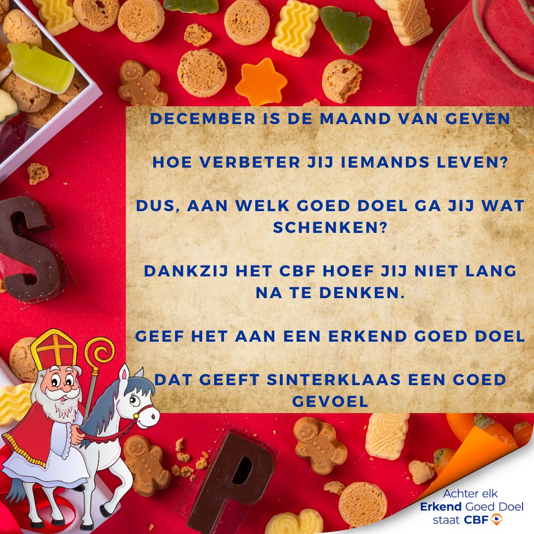 CBF_NL's tweet photo. Vanavond is het Pakjesavond! Help de lieve goede sint een handje en doneer aan een Erkend Goed Doel. Je kunt ze hier vinden via: https://t.co/X4WW19lkLj
-
-
-
-
#cbf #cbferkend #geefgerust #erkendgoeddoel #doneren #geven #sinterklaas #pakjesavond #geefmaand https://t.co/6xK9qmH43a
