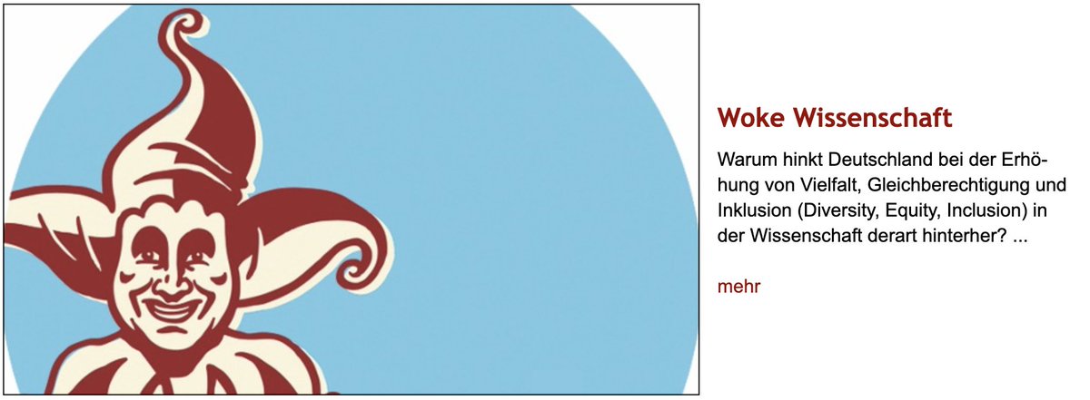 Der nächste Streich unseres „Wissenschaftsnarren“ Uli Dirnagl vorab online:

Warum hinkt Deutschlands #Wissenschaft bei #Vielfalt, #Gleichberechtigung &amp; #Inklusion (#DEI) derart hinterher? Es ist doch längst gezeigt, dass #Forschung davon profitiert…

👉 laborjournal.de/editorials/289…