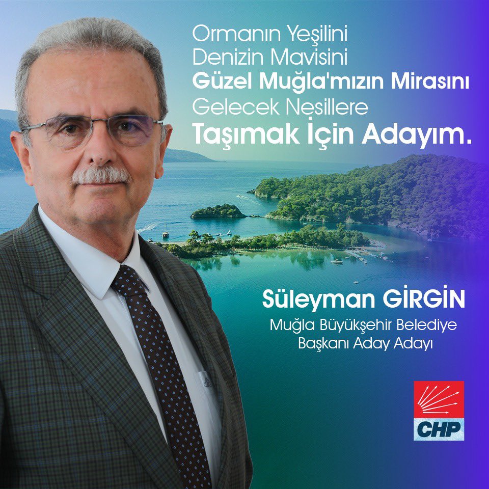 sgirgin48tbmm's tweet photo. Ormanın Yeşilini,
Denizin mavisini,
Güzel Muğlamızın Mirasını
Gelecek Nesillere Taşımak İçin…
Süleyman Girgin!
#chp
#muğla https://t.co/jC0U4SFsyQ