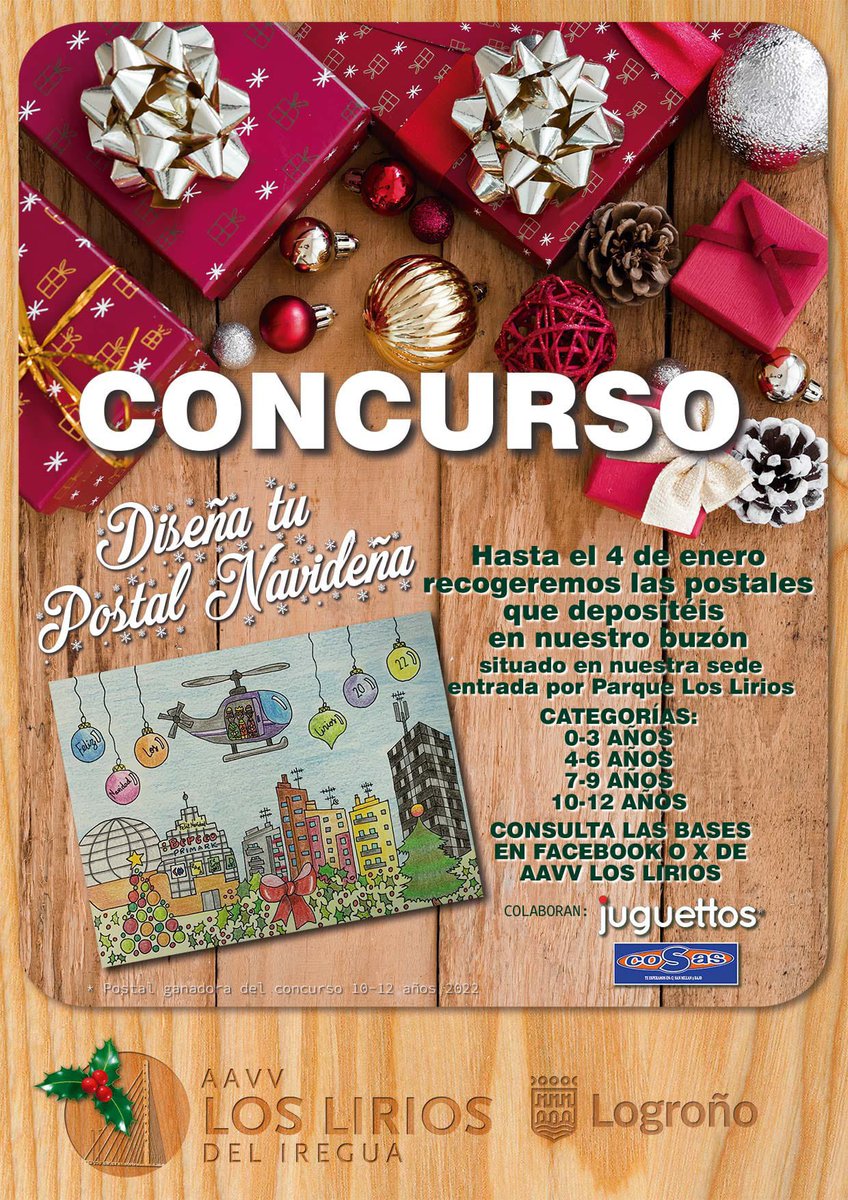 aavvloslirios's tweet photo. @AytoLogrono @FVECINALESRIOJA @CarrefourES ¡Diseña y tu postal navideña! https://t.co/cKGDnyf62b