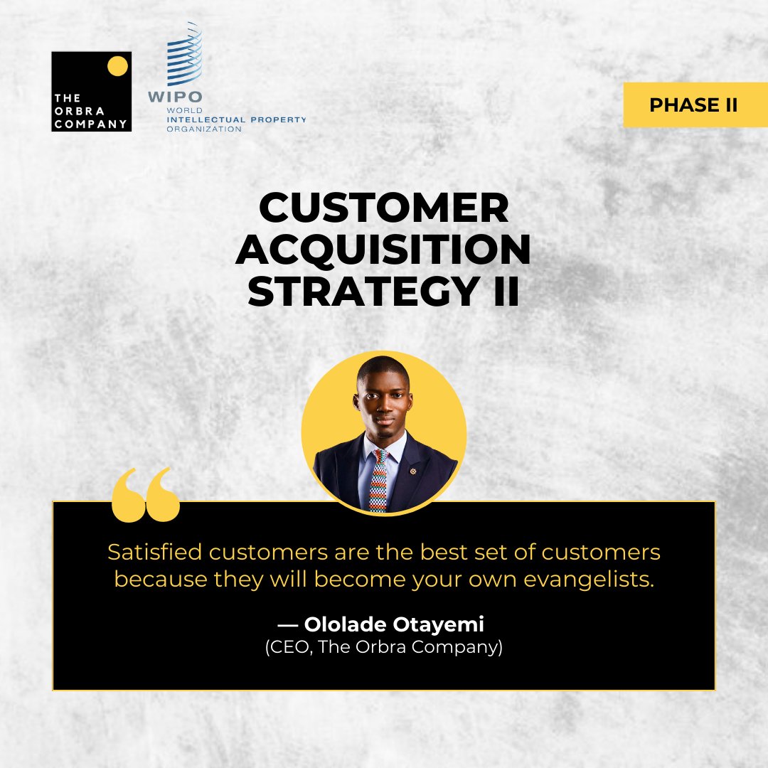 Theorbracompany's tweet image. Here are some key points from one of our sessions with @mr_orbra on &quot;Customer Acquisition Strategy&quot;.
(WIPO IP LABS Incubation and Acceleration Program 2023)
#orbracompany #orbrainstitute #worldintellectualpropertyorganization #wipo2023 #intellectualproperty #innovation #startup