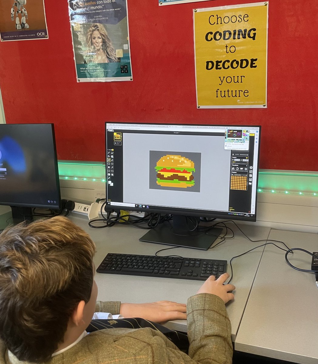 Sedbergh_CS's tweet photo. Lots of creative problem solving for Year 9 this week both in completing their @microbit_edu Python reaction game (with sound and @Kitronik Inventors Kit) as well as starting to create sprites for a platform game @Sed_Academic https://t.co/D37uqb0IQY