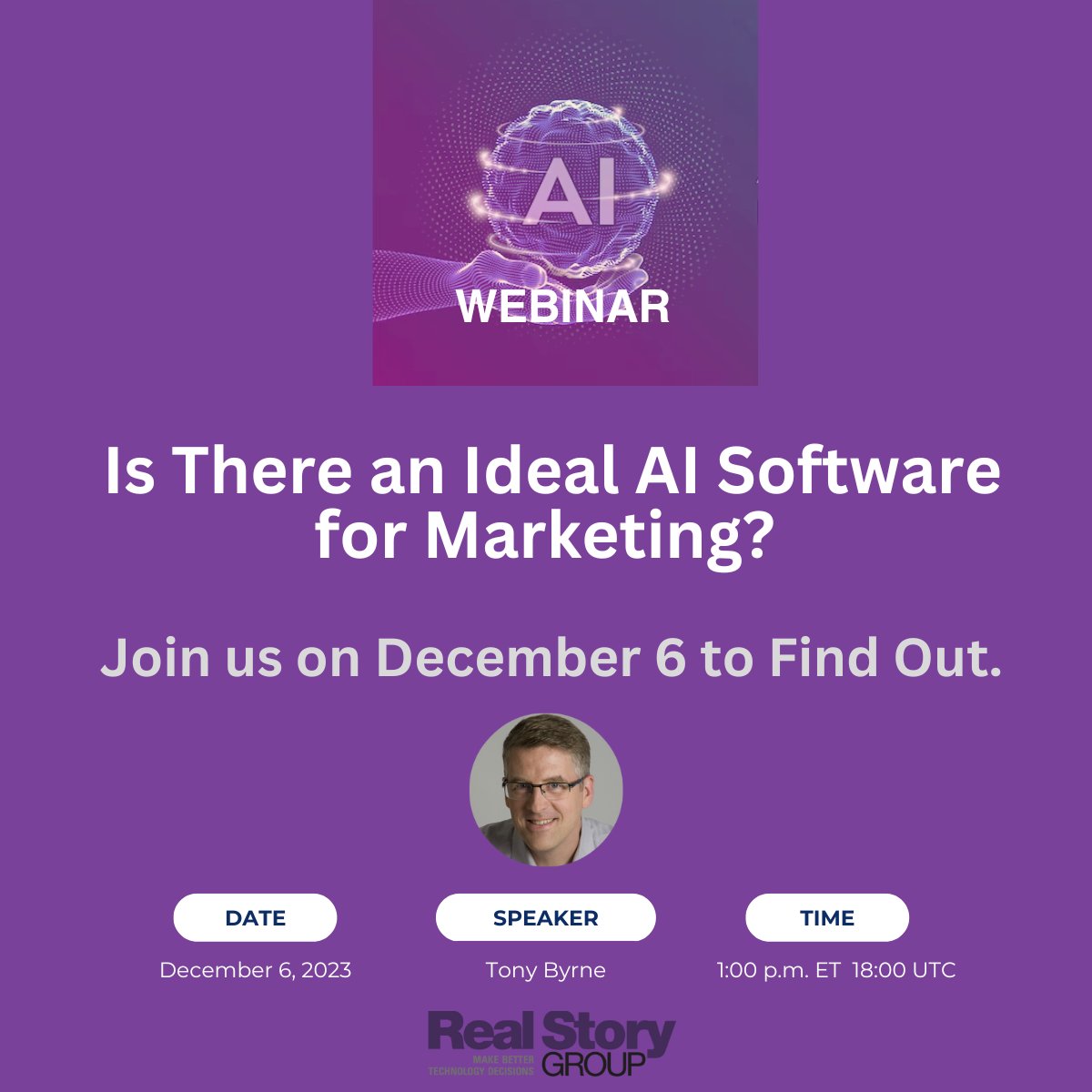 🌟 Is There an Ideal AI Software for Marketing? Join Tomorrow to Find Out. 

<a href="/TonyByrne/">Tony Byrne is on Bluesky</a>  RSG Founder will reveal new research on AI vendors for marketing and what it means for you, the enterprise MarTech leader

Dec 6 - tinyurl.com/AIforMKTG