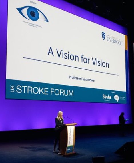 Inspiring Princess Margaret memorial lecture ‘Vision for Vision’ by Professor Fiona Rowe… amazing to see how far knowledge, understanding and treatment has come for visual impairment post stroke #uksf23