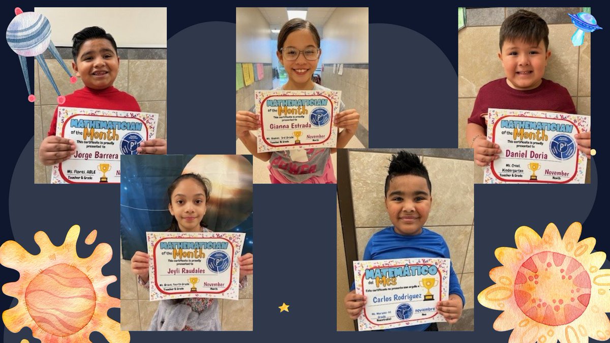 We celebrated our November Mathematicians of the Month at our family meeting last week at #GardensElem!