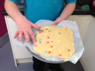 Isaac class enjoyed making smartie cookies today. Reading from a recipe and working as a team to measure their ingredients. #respect#responsibility#perseverance