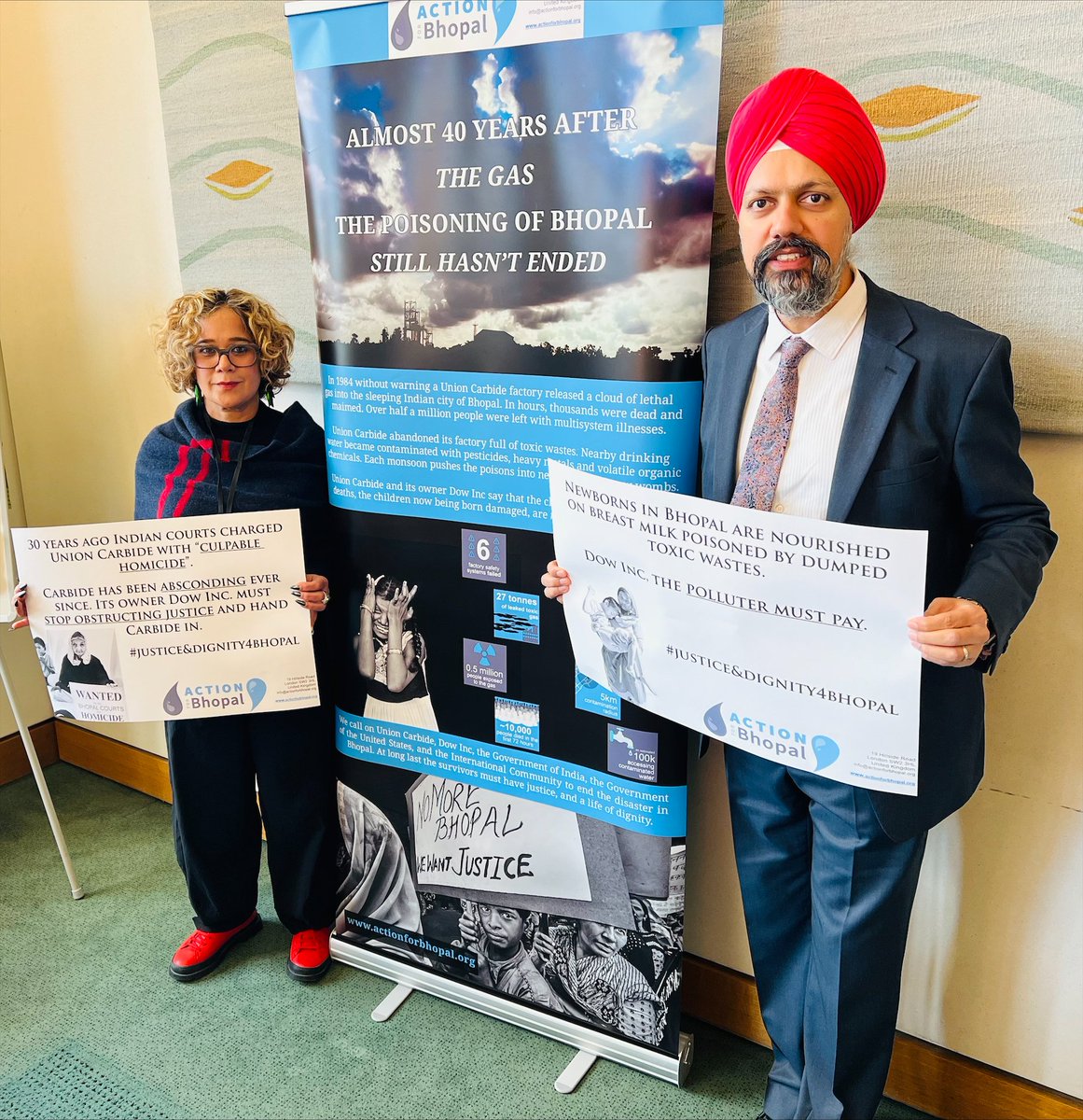 #BhopalGasDisaster in India, worst industrial tragedy in history, left tens of thousands dead and disabled, with toxic repercussions still being felt.

Sadly 39 years later, victims and families still haven’t received justice from the huge corporation Dow Inc.
<a href="/actionforbhopal/">Action for Bhopal</a>