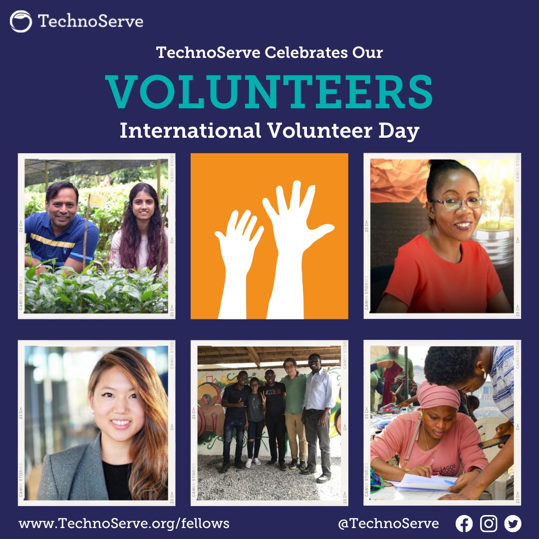 TechnoServe's tweet image. 🌍✨ #SolutionstoPoverty! 🤝 Since &apos;96, 1200+ TNS Fellows have volunteered across 40+ countries. 💪 On #InternationalVolunteerDay, we thank these change-makers for building brighter futures. 🙏🌟 Get involved or support them at:  bit.ly/40VaS6g💡💼 #makeadifference