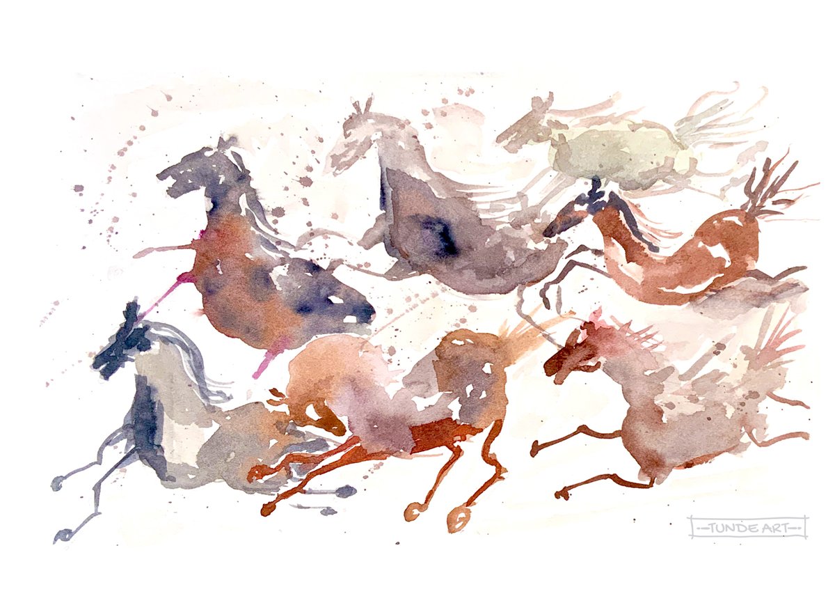 Galloping wild horses.

#watercolour #painting #horse #wildhorse #tundeart #art #expressive #expressiveart #animal