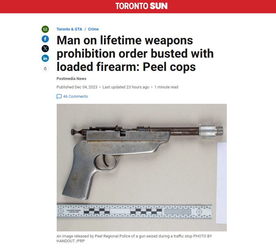 GUN BAN FAIL: Man on Lifetime Weapons Ban Busted with Loaded Firearm A #Kitchener man on a lifetime weapons prohibition order faces numerous charges after a loaded firearm allegedly was discovered during a traffic stop in Mississauga. Robert Broomer, 34, is charged with two…