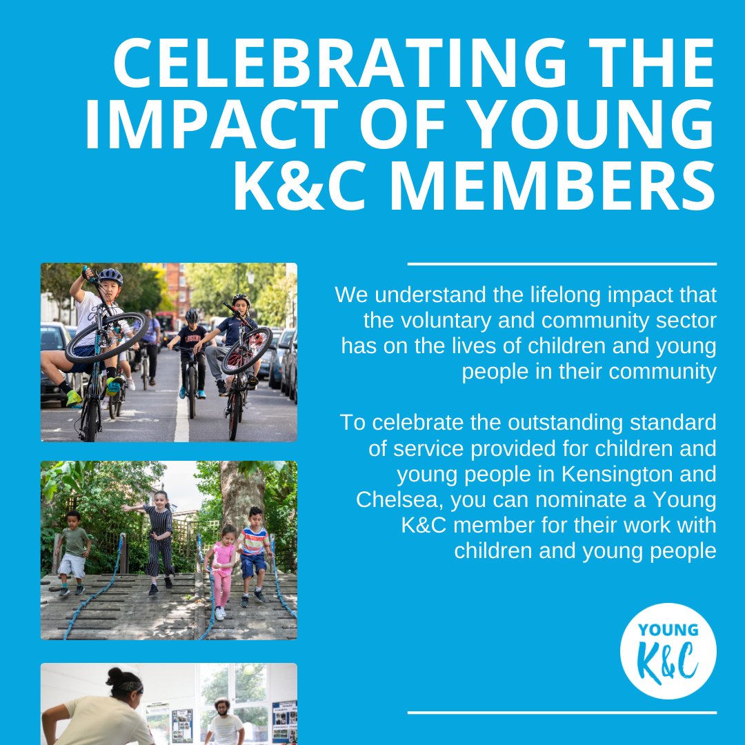 Presenting the first Young K&C Achievement Awards! Nominate a Young K&C member to celebrate and recognise the excellent standard of service provided for children and young people in Kensington & Chelsea 🏆 Nominations close 17 December bit.ly/YKCAward