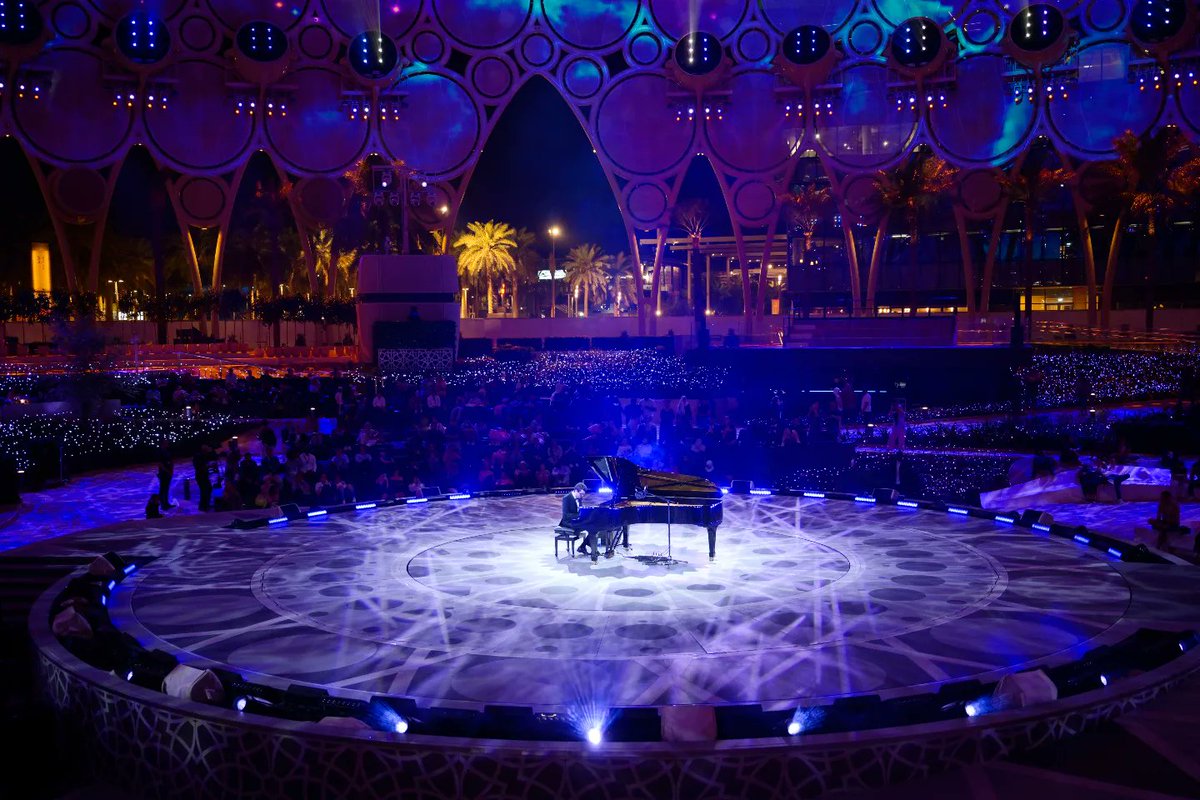 PolyseumArt's tweet photo. “The Future of Nature”, a piano concert by Italian maestro @Ale_Martire, presented by @PolyseumArt, took place last night at @COP28_UAE, under the magnificent Dome of Al Wasl Plaza, @expocitydubai. #COP28UAE
📷 1: COP28 / Anthony Fleyhan
📷 2: COP28 / Neville Hopwood https://t.co/jNX30rXCZf