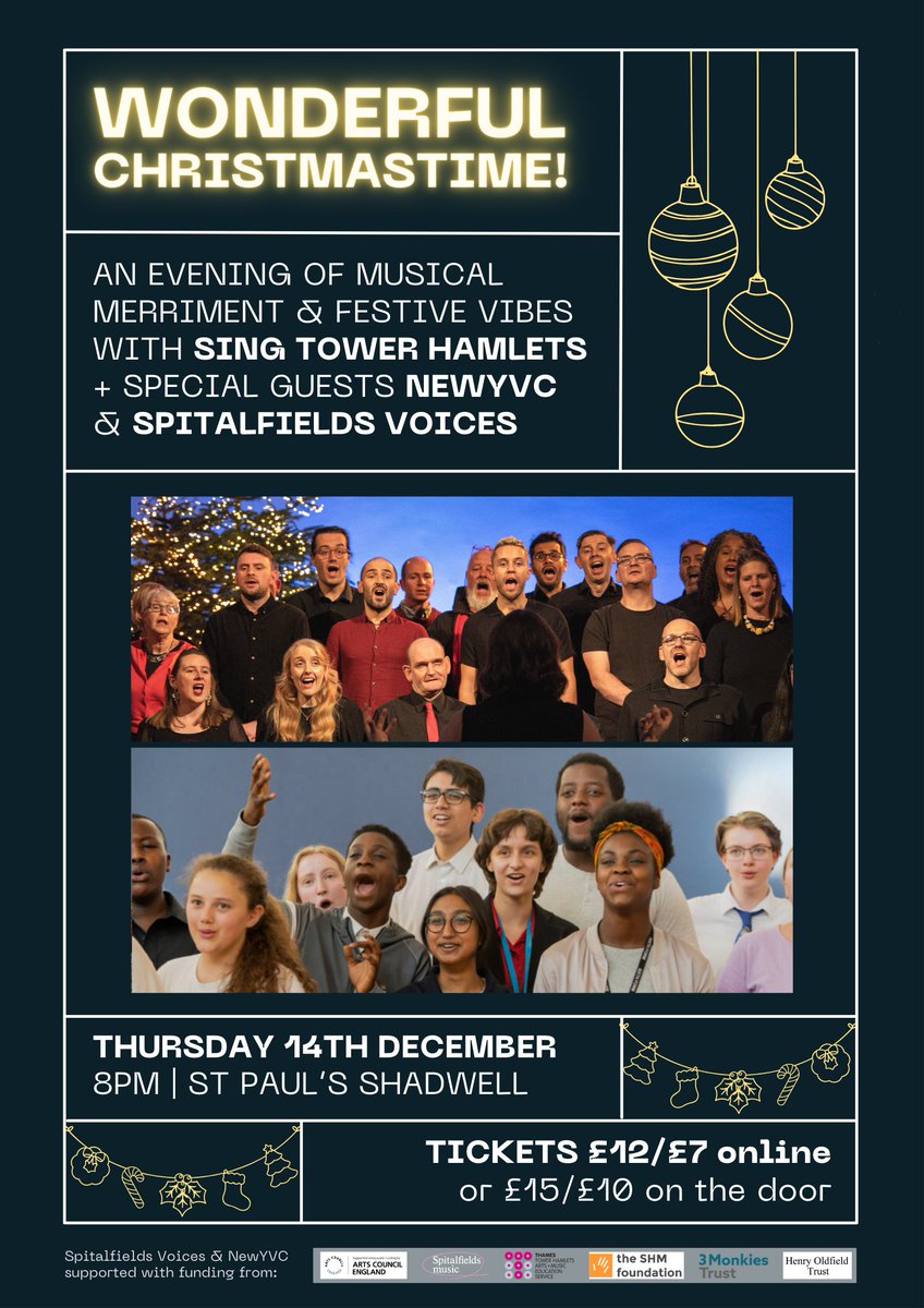 THAMES Arts & Music (@thames_music) on Twitter photo Join us next Thurs 14 Dec for the debut performance of Spitalfields Voices, featuring students from <a href="/SwanleaSchool/">Swanlea School</a> <a href="/StPaulsWayTrust/">St Paul's Way Trust School</a> @BowSchool1 <a href="/CFGSchool/">Central Foundation Girls' School</a> <a href="/BMooreAcademy/">Bobby Moore Academy</a>, performing alongside local choirs <a href="/singtowerham/">Sing Tower Hamlets</a> and <a href="/NewYVC/">NewYVC</a>!
<a href="/SpitsMusic/">Spitalfields Music</a> <a href="/thevents/">Tower Hamlets Events</a> <a href="/TowerHamletsNow/">Tower Hamlets Council</a> Join us next Thurs 14 Dec for the debut performance of Spitalfields Voices, featuring students from <a href="/SwanleaSchool/">Swanlea School</a> <a href="/StPaulsWayTrust/">St Paul's Way Trust School</a> @BowSchool1 <a href="/CFGSchool/">Central Foundation Girls' School</a> <a href="/BMooreAcademy/">Bobby Moore Academy</a>, performing alongside local choirs <a href="/singtowerham/">Sing Tower Hamlets</a> and <a href="/NewYVC/">NewYVC</a>!
<a href="/SpitsMusic/">Spitalfields Music</a> <a href="/thevents/">Tower Hamlets Events</a> <a href="/TowerHamletsNow/">Tower Hamlets Council</a>