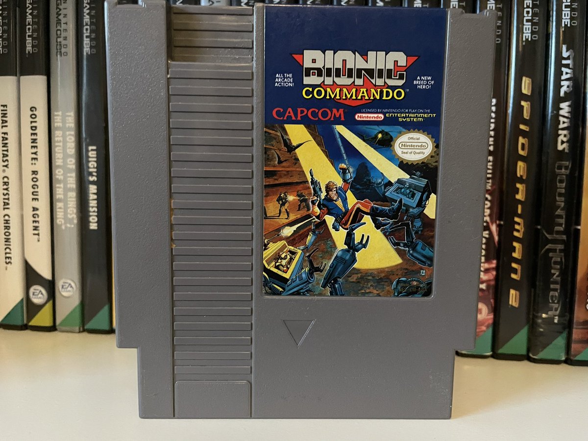 Retro_sheriffen's tweet photo. Hi everyone. I collect video games.
Here we have #bioniccommando
One is for the us market and the other one is for the european market.
It is a platform game released by Capcom for the Nintendo Entertainment System in 1988. 
#nes #nintendo #retrogaming #snes #gamer #collector https://t.co/SwoEiSLgEN