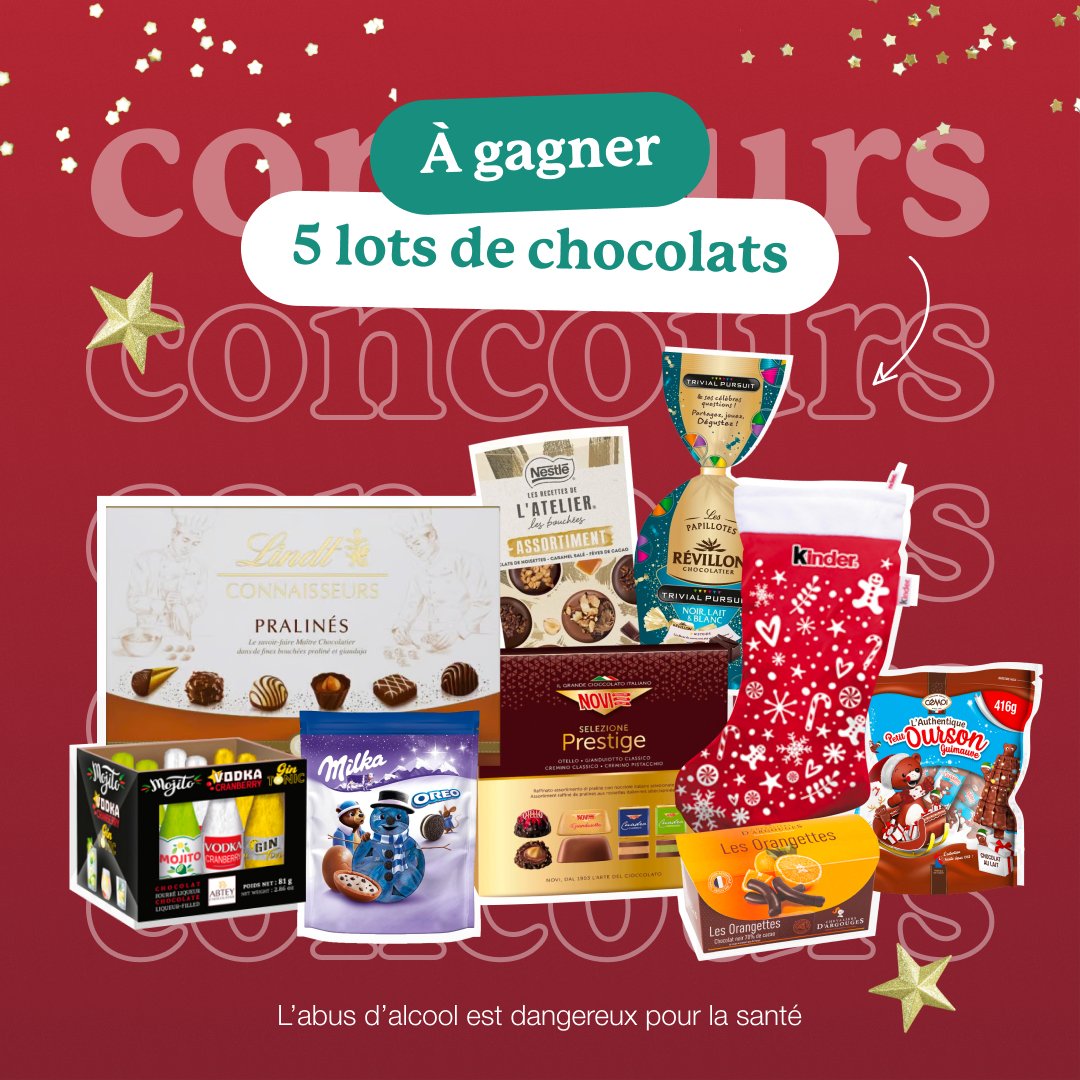✨ 𝐉𝐄𝐔 𝐂𝐎𝐍𝐂𝐎𝐔𝐑𝐒 ✨

Tentez de remporter 1 lot de chocolat de Noël 🎁

𝗣𝗼𝘂𝗿 𝗽𝗮𝗿𝘁𝗶𝗰𝗶𝗽𝗲𝗿 : RT et follow @leclercdrive 

TAS des 5 gagnants le 15/12 ! 🥰

#JeuxConcours #CONCOURS #Contest #Noel
