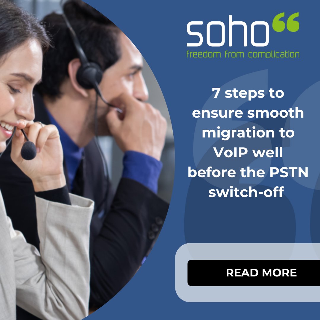 soho66's tweet image. Ready for the telecoms switch-off in 2025? Plan ahead with Soho66's cloud-based solutions with our seven-step guide to ensure a smooth migration to VoIP:  blog.soho66.co.uk/7-steps-to-ens…
#switchtoVoIP #cloudbasedsolutions #telecomswitch #VoIPbenefits