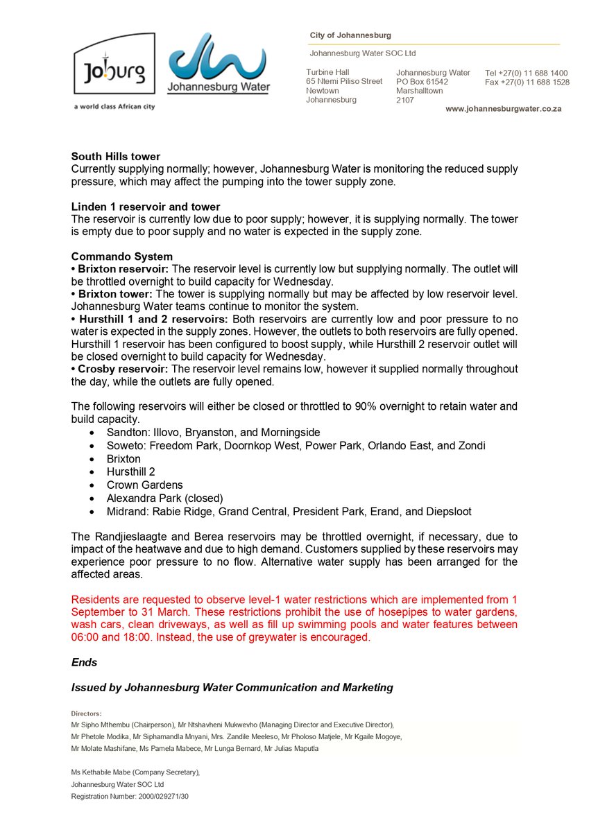 Johannesburg Water tweet media