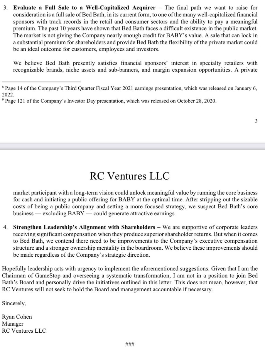 jake2b's tweet photo. A fantastic post!
I encourage everyone to explore and debate the potential connections between $GME and my theory of $BBBYQ BBBYTF and BuyBuy Baby becoming a new corporate entity, based out of Texas.
..and add to the fact that the consulting firm which assisted the private investors affiliated with Dream on Me to migrate BuyBuy Baby to Shopify, had the newswire announcing it, came from Texas.
..and recall #GME significantly expanding their credit agreement on May 11, 2023.
I encourage everyone to go back and reread the #ryancohen letter to the #BBBYQ Board from March 2022. Point 3.
One day, people will realize #bedbath investors were #gamestop investors the entire time.
🫶🏼