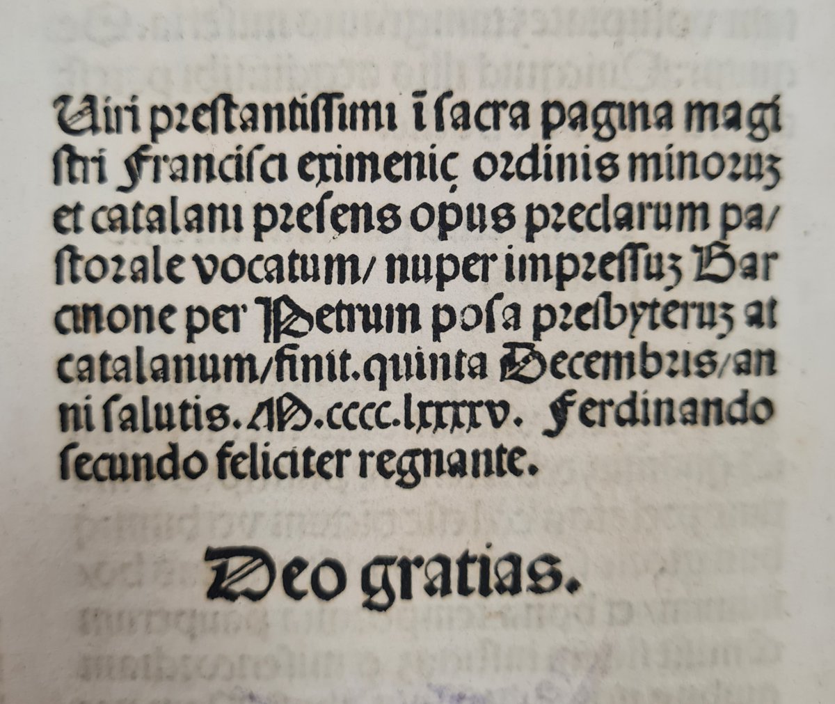 #TalDiaComAvui de 1⃣4⃣9⃣5⃣, #PerePosa imprimia a Barcelona el 'Pastoral' de #FrancescEiximenis. Eiximenis (c. 1330-1409) fou un frare franciscà i escriptor català del segle XIV. És un dels autors catalans medievals més llegits, publicats i traduïts. #PatrimoniBPT #Incunables