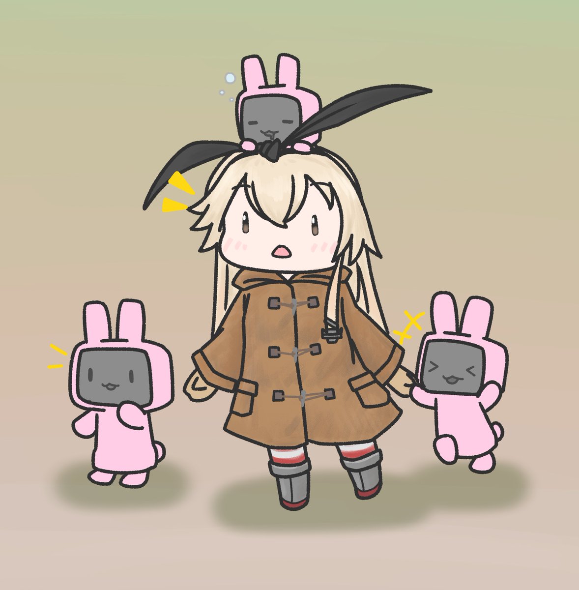 連装砲ちゃん ,島風(艦隊これくしょん) 「あったか島風と一緒がうれしい連装砲ちゃん 」|ジョニーのイラスト