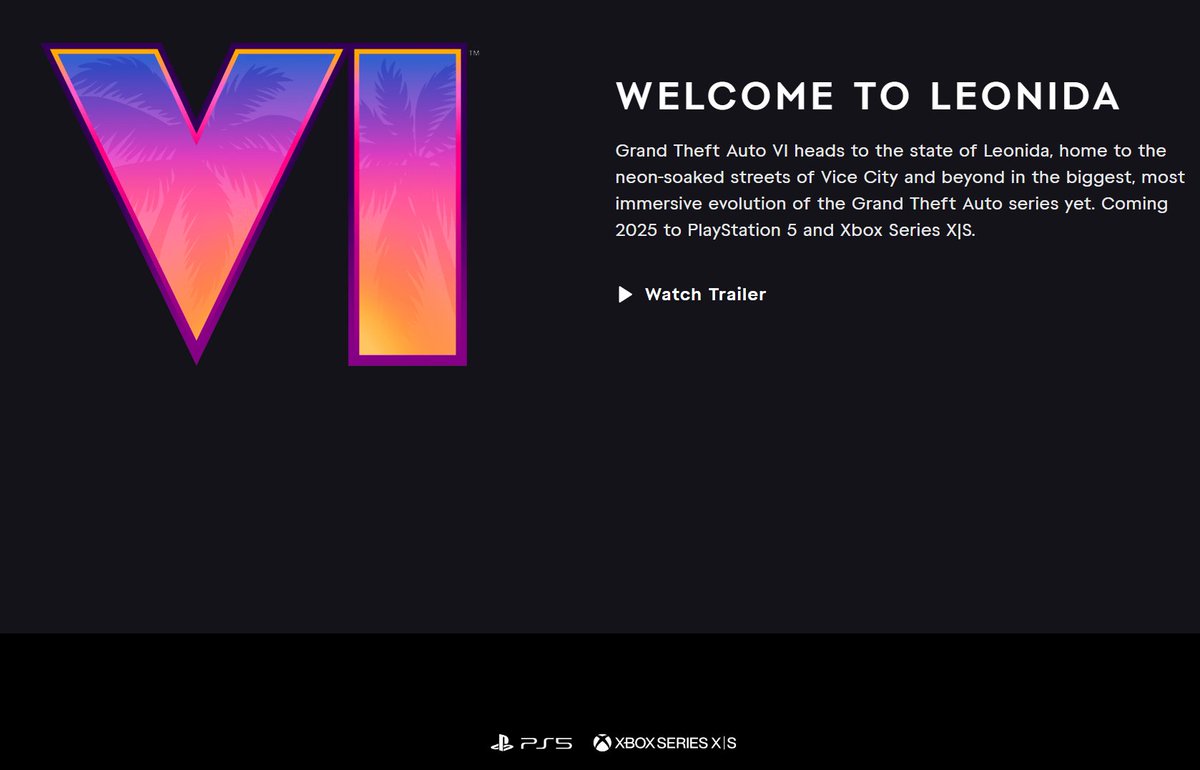 tomwarren's tweet image. the Grand Theft Auto VI site once again reiterates that it's not launching on PC in 2025 rockstargames.com/VI