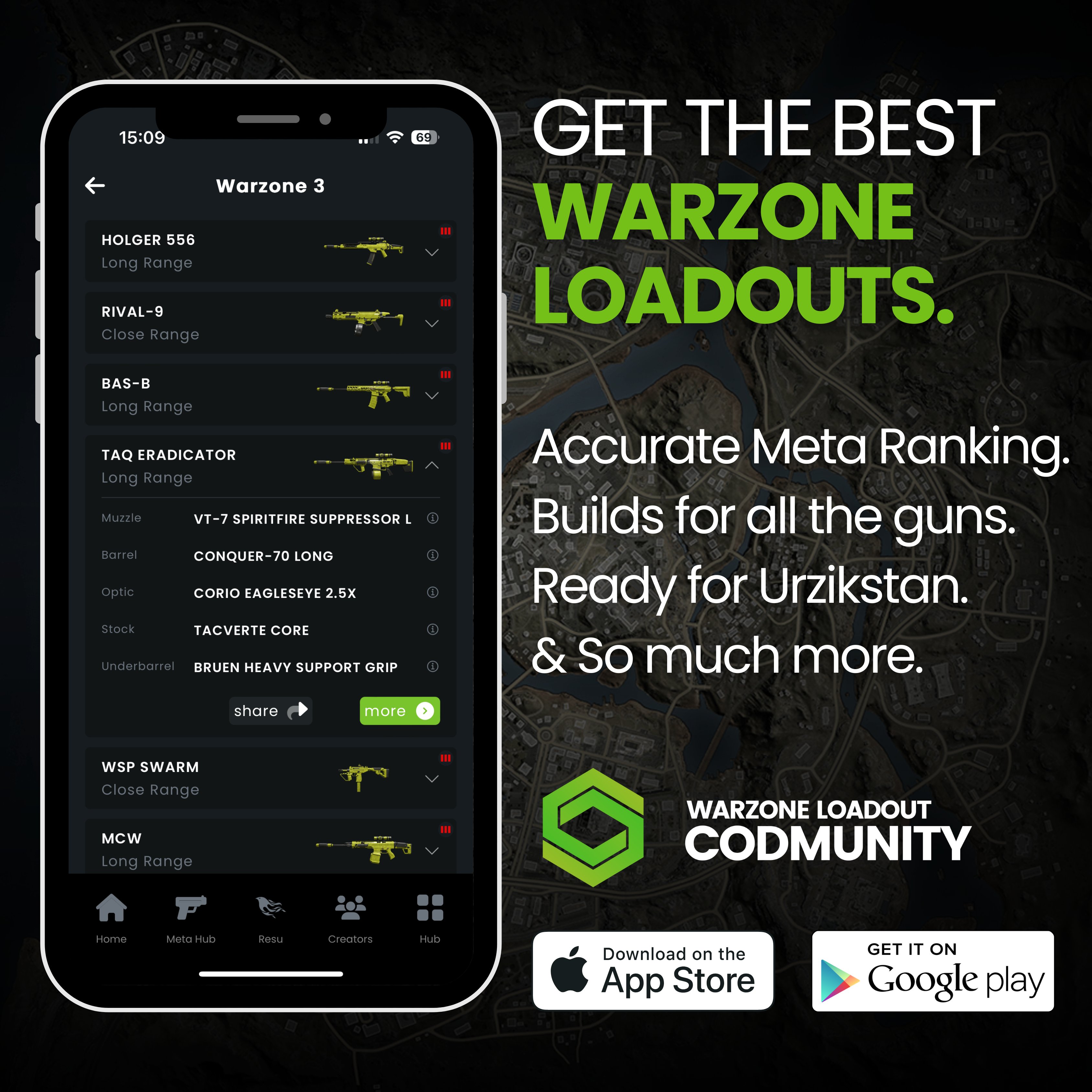 Warzone Loadout - CODMunity on X: 📱 DOWNLOAD THE APP 📱 - Best loadouts  for Warzone 1, Modern Warfare 2 & Warzone 2.0 - Full meta ranking - Random  loadout generator 