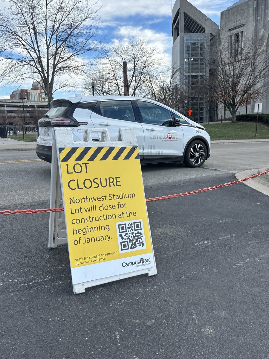 With the next phase of the university's Cannon Drive Relocation - Phase 2 project, the Northwest Stadium Lot will close (approximately 383 spaces) from January 2 through summer 2024. We apologize for any inconvenience this may cause. 🚧 bit.ly/3GkJ1mK