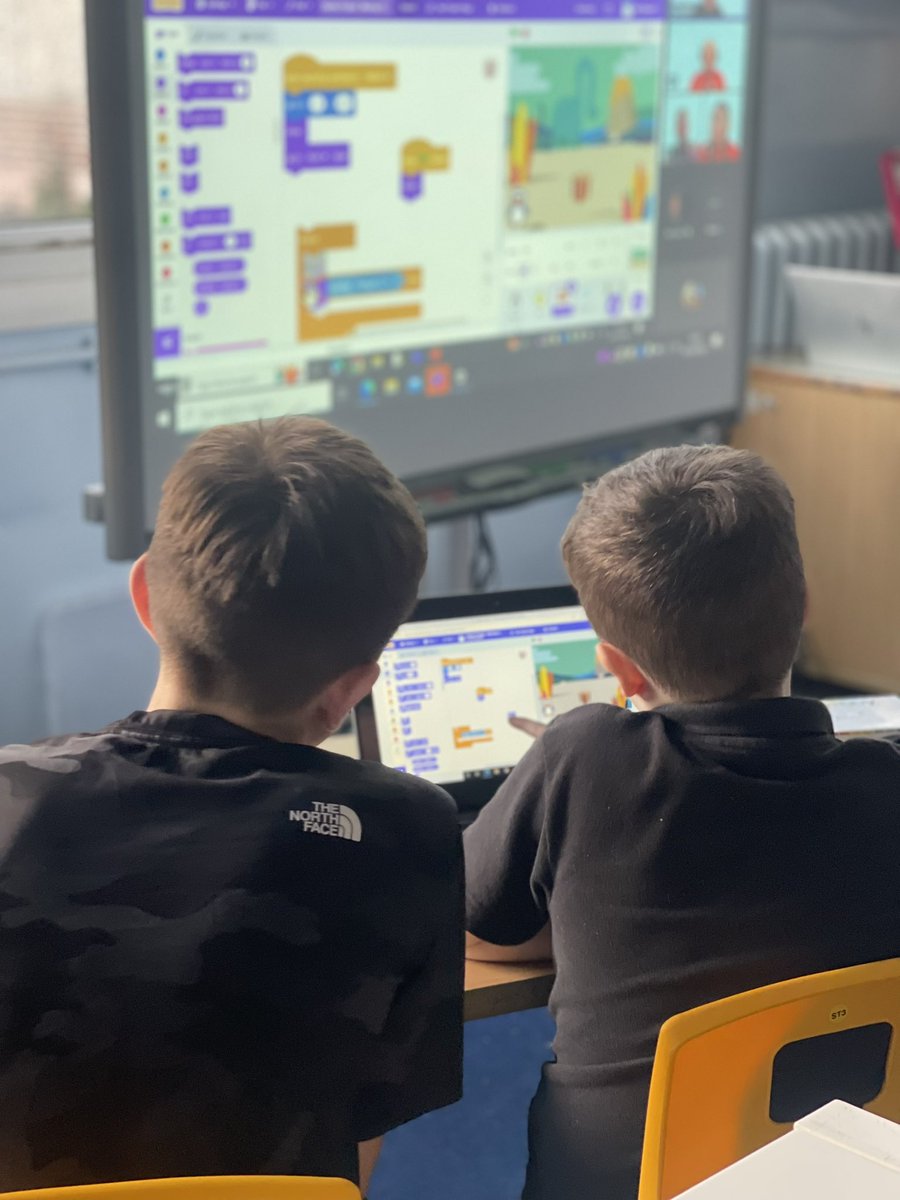 MrsKirklandTPS's tweet photo. P3 doing a super job at today’s #NLCodeAlongs 💻 They are being supported by our fantastic P7 Digital Ambassadors! @ThornliePS @NLDigitalSchool https://t.co/4z56RXrW6R