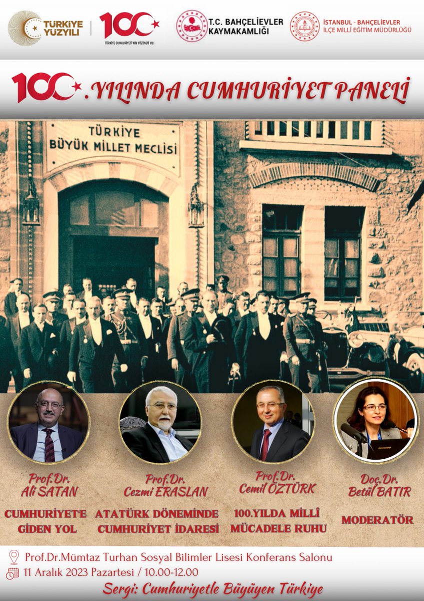 Millî  Mücadele Ruhu nedir? Bugün ve geleceğimiz için ne anlam taşımaktadır? Bu sorulara cevap arayacağım 100. Yılında Cumhuriyet Paneli'ne bekleriz.