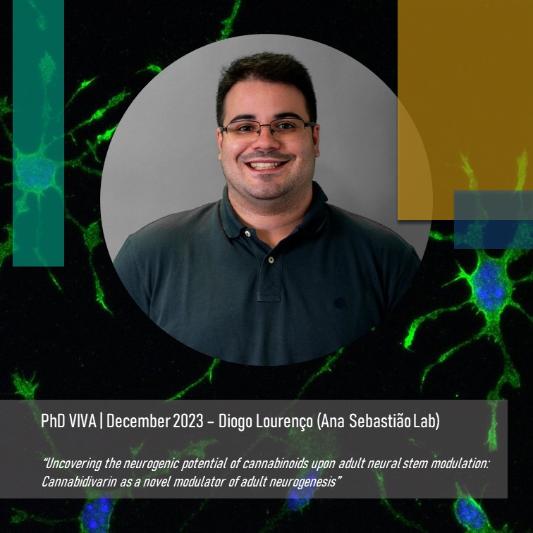 [December 5th 2023]
@diogo_mlourenco, supervised by @SaraXapelli  defended today his PhD thesis on 'Uncovering the #neurogenic potential of #cannabinoids in adult #neural #stem modulation: Cannabidivarin as a novel modulator of adult #neurogenesis'.
Huge congrats!  
#PhdVIVA