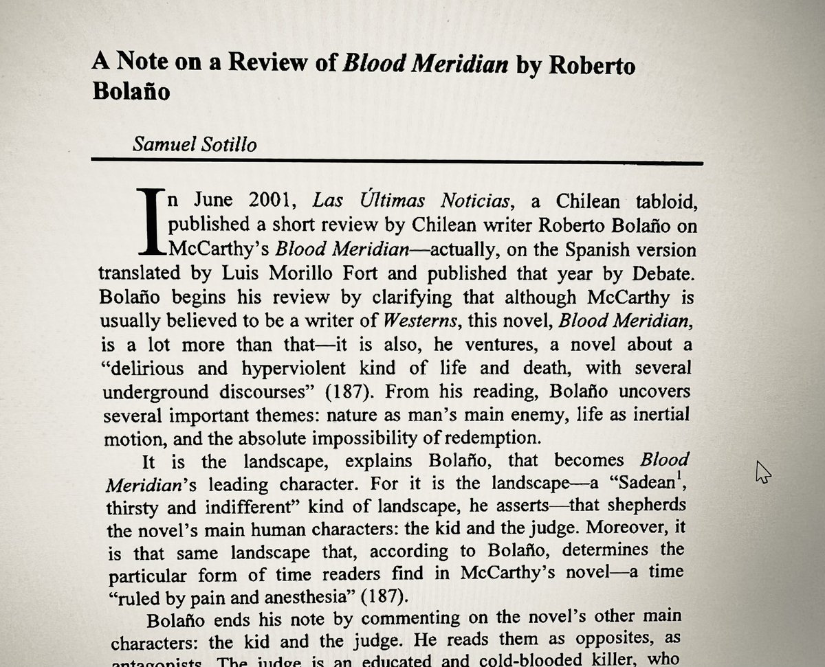 DepartureJay's tweet image. Bolaño on Blood Meridian.
