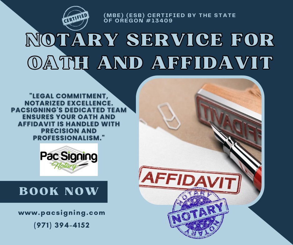 pacsigning's tweet image. We understand the profound importance of legally binding documents and the significant role affidavits and oaths play in various aspects of life.

Visit pacsigning.com
Call (971) 394-4152

#NotarizationService #Affidavits #Oaths #Pacsigning #NotaryPublic #Hillsboro