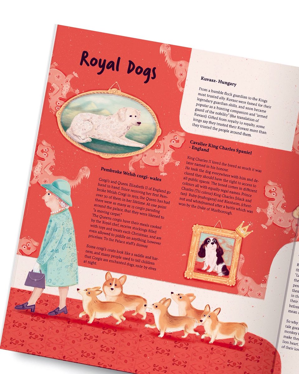 👑 Royal Dogs 👑 what royal dog breeds can you name from around the world #aroundtheworldin80dogs #childrensnonfiction @HachetteKids @Arenatweet