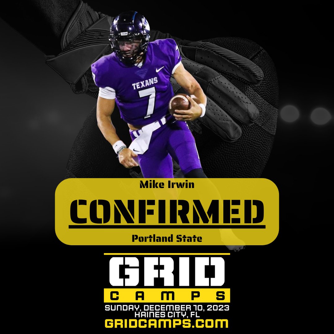 Zack Patraw (@zackpatraw) on Twitter photo Free Agent QB Mike Irwin from Portland State (<a href="/psuviksFB/">Portland State Football</a>) is confirmed for the next <a href="/GRIDCamps/">GRID Camps</a> -- 12/10/23.
Irwin participated in Portland State's Pro-Day, which had over 15 <a href="/NFL/">NFL</a> teams in attendance. He had workouts with the <a href="/BCLions/">BC LIONS</a> and <a href="/Wpg_BlueBombers/">Winnipeg Blue Bombers</a> of the <a href="/CFL/">CFL</a>. He was also Free Agent QB Mike Irwin from Portland State (<a href="/psuviksFB/">Portland State Football</a>) is confirmed for the next <a href="/GRIDCamps/">GRID Camps</a> -- 12/10/23.
Irwin participated in Portland State's Pro-Day, which had over 15 <a href="/NFL/">NFL</a> teams in attendance. He had workouts with the <a href="/BCLions/">BC LIONS</a> and <a href="/Wpg_BlueBombers/">Winnipeg Blue Bombers</a> of the <a href="/CFL/">CFL</a>. He was also