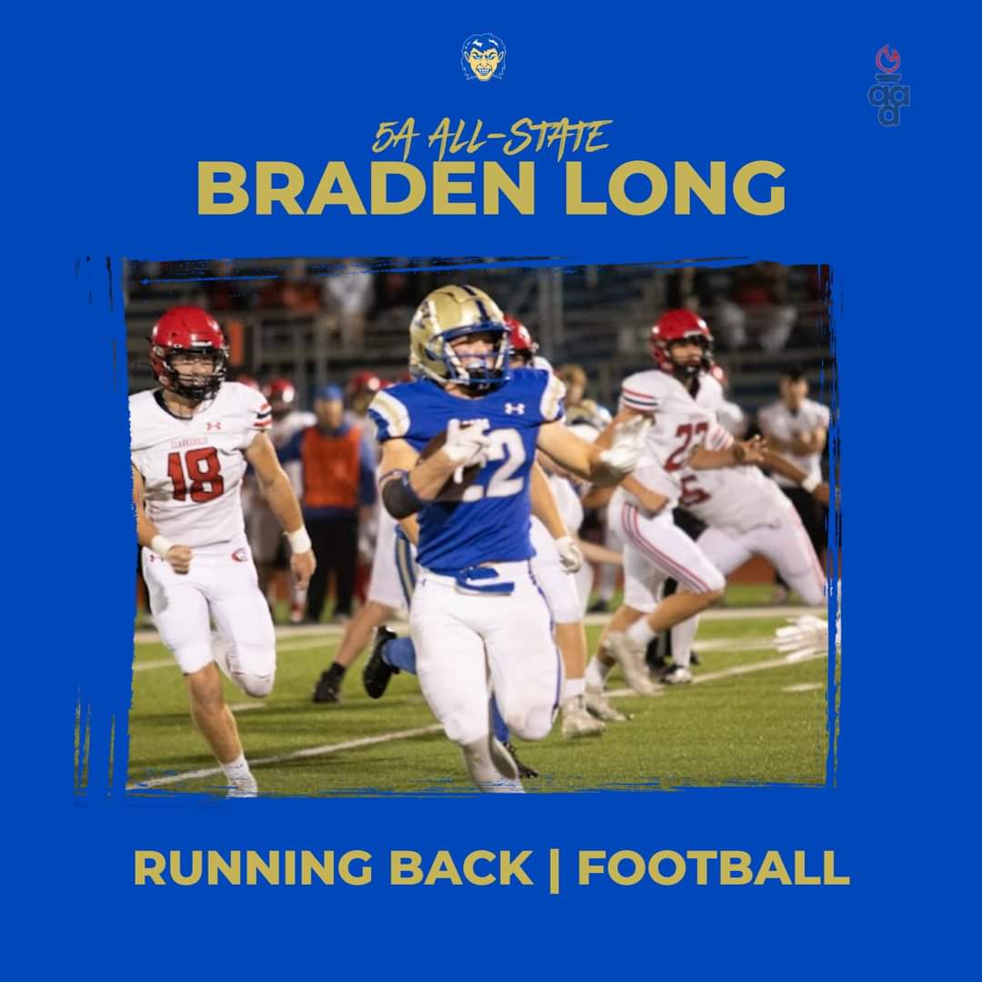Braden Long, who holds the record for single-season rushing yards in Goblin football history, has earned a spot on the All-State Football roster. Furthermore, the Goblins secured a playoff berth for the eighth consecutive season. #GoGobs <a href="/Braden_Long22/">Braden Long</a>