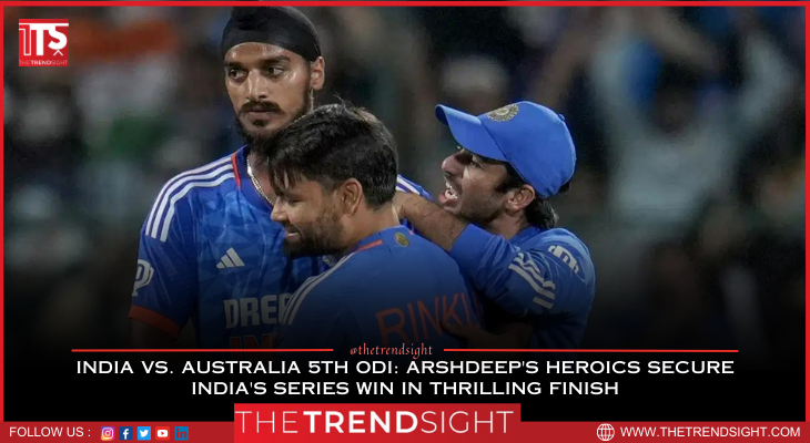 thetrendsight's tweet photo. "India's thrilling victory in 5th ODI highlighted by Arshdeep's heroics, spinners' dominance on a challenging Chinnaswamy pitch, showcasing talent for T20 World Cup."

https://t.co/FSPlFdVyTl

#india #indiancricketteam #odi #t20 https://t.co/cVDCbLzLCC