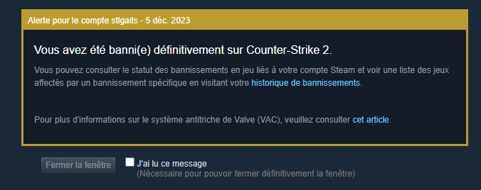 minouni's tweet image. ça teste en prod chez Valve apparemment #thanksvolvo #VACban #CS2