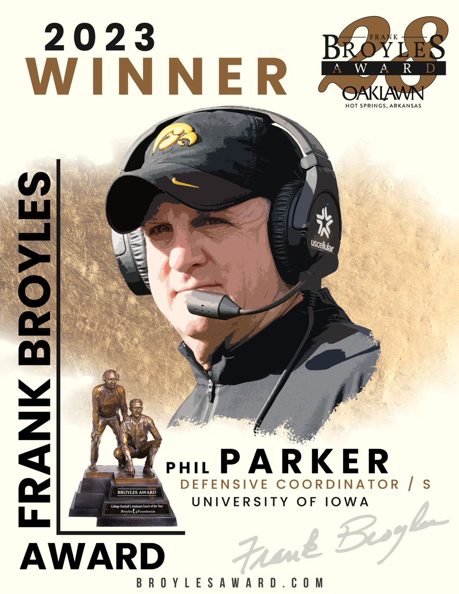 And the 2023 Broyles Award winner is…Coach Phil Parker of @TheIowaHawkeyes!